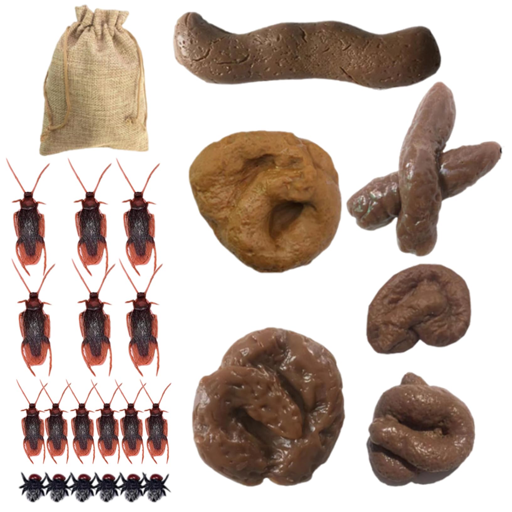 Pesoncarl Knstlicher KOT mit knstlicher Kakerlake und knstlichen  Fliegen, 24 Stck,realistischer geflschter Hundekot fr Streiche, Tricks,  Aprilscherz, Gag-Spielzeug, praktische Witze: Amazon.de: Spielzeug