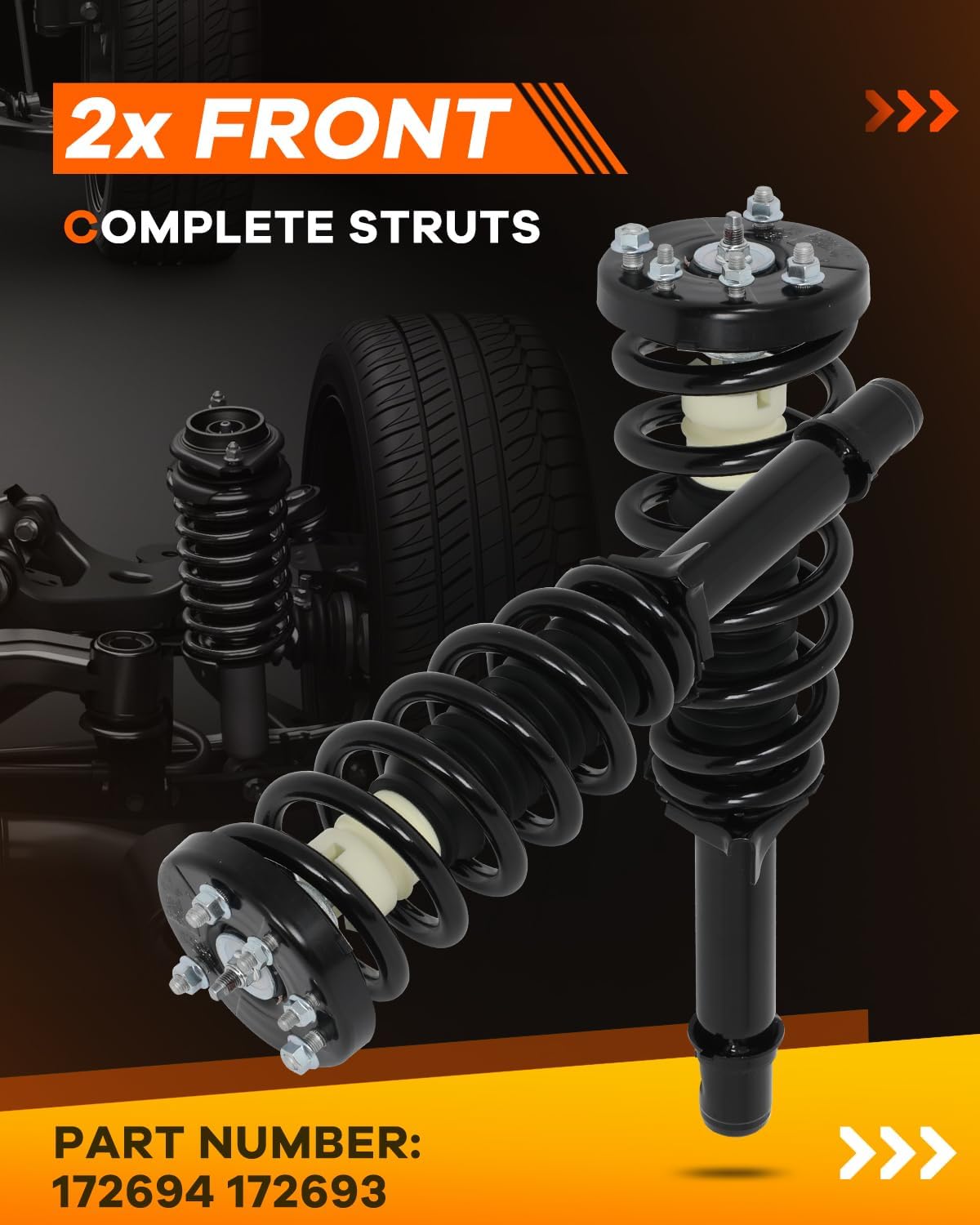 172694 172693 Front Struts Shocks for Acura TL, OCPTY Complete Black Shocks Strut Assembly Fits for 2009 2010 2011 2012 2013 2014 for Acura for TL Conjunto De Amortiguadores Auto Struts Set of 2