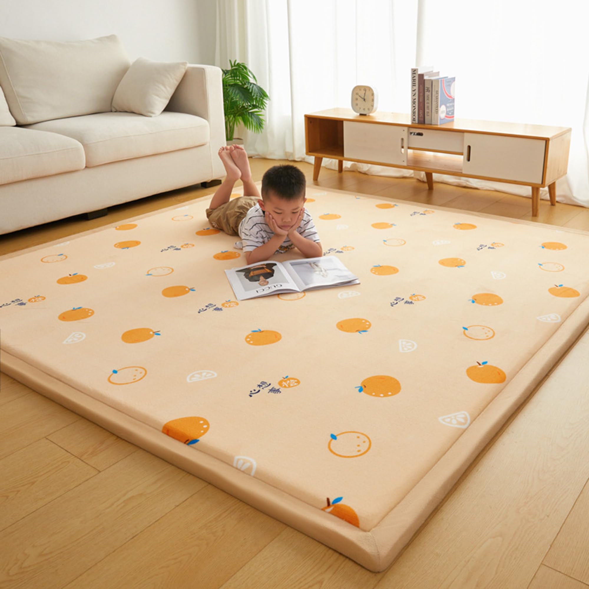 Grand tapis de salon en peluche pour vos moments de détente en famille