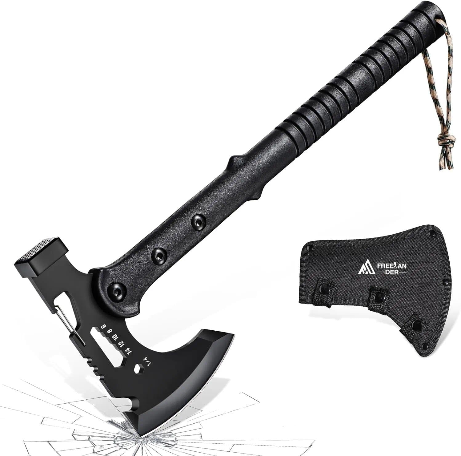 Freelander Tactical Axe 2 Pack, Sharp Tomahawk with Sheath, Portable Tomahawk with Clip and Bottle Opener, Durable Survival Hatchet for Emergency, Hiking and Camping, for Men Women