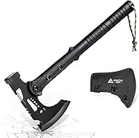 Vista 10 de Freelander - Juego de 2 hachas tácticas, Tomahawk afilado con vaina, Tomahawk portátil con clip y abridor de botellas, hacha de supervivencia