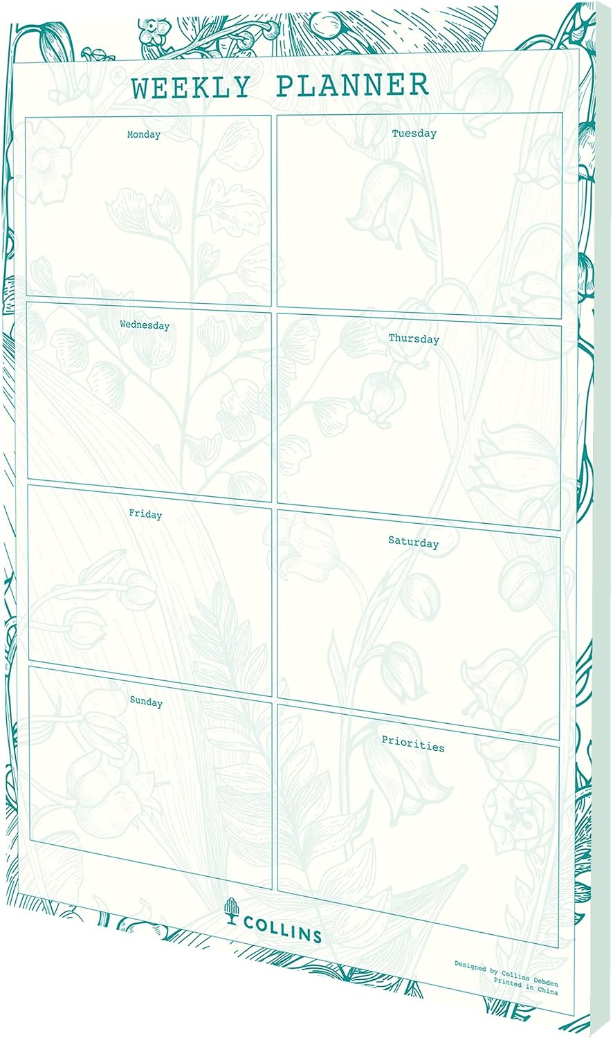 A4 Weekly Deskpad, White/Greeen