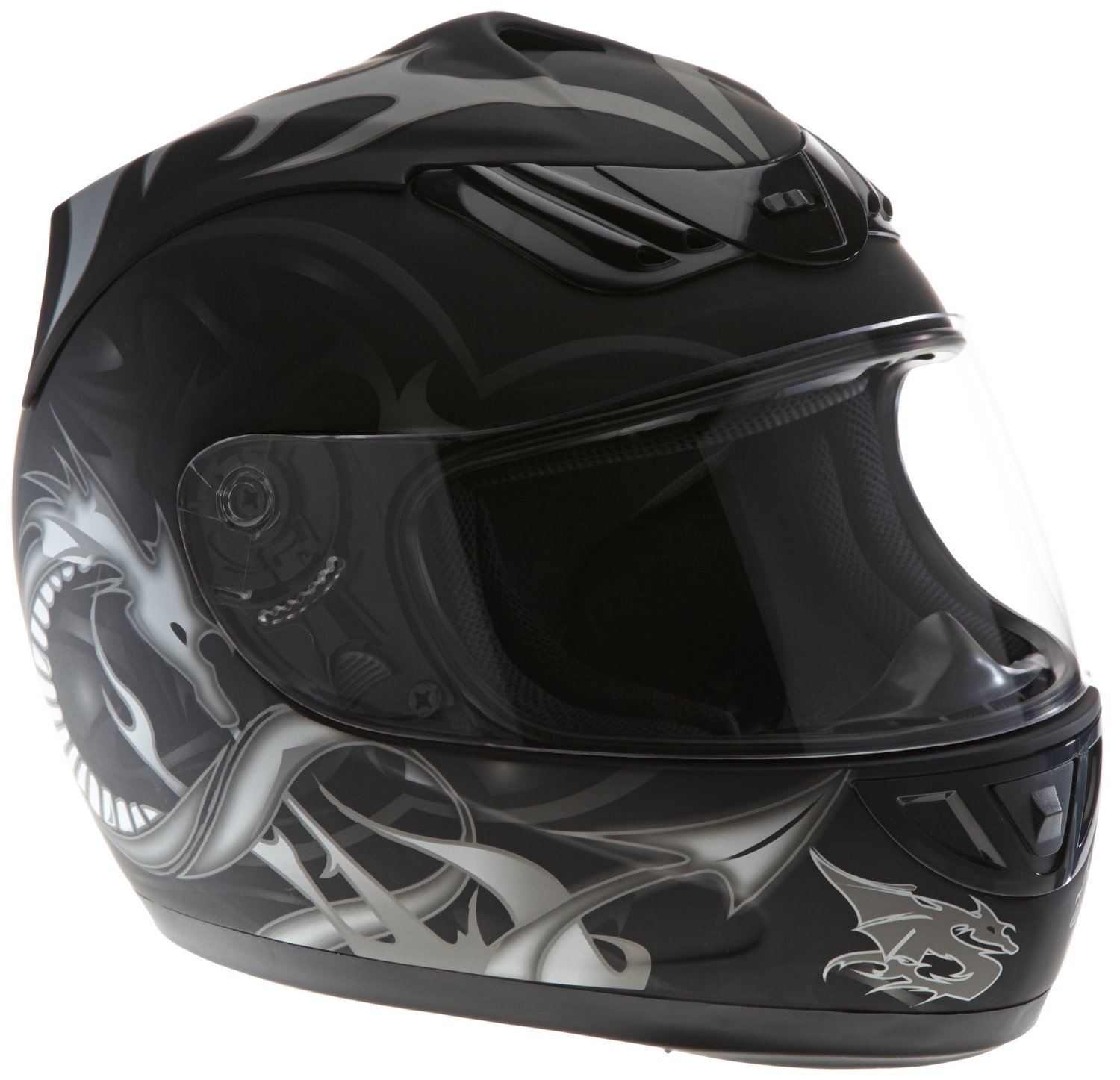 Casco moto nero H-510-11SW design drago - S