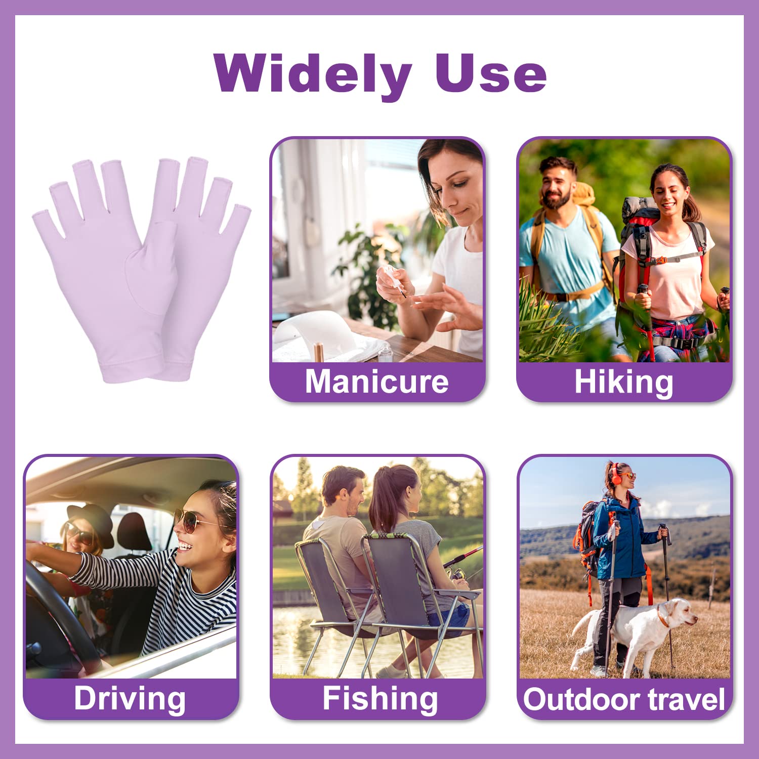 INFILILA - Guantes UV para uñas, guantes anti luz UV para uñas de gel, guantes profesionales de protección UV UPF 99+ para manicura de gel, cuidado de la piel, guantes sin dedos para proteger las