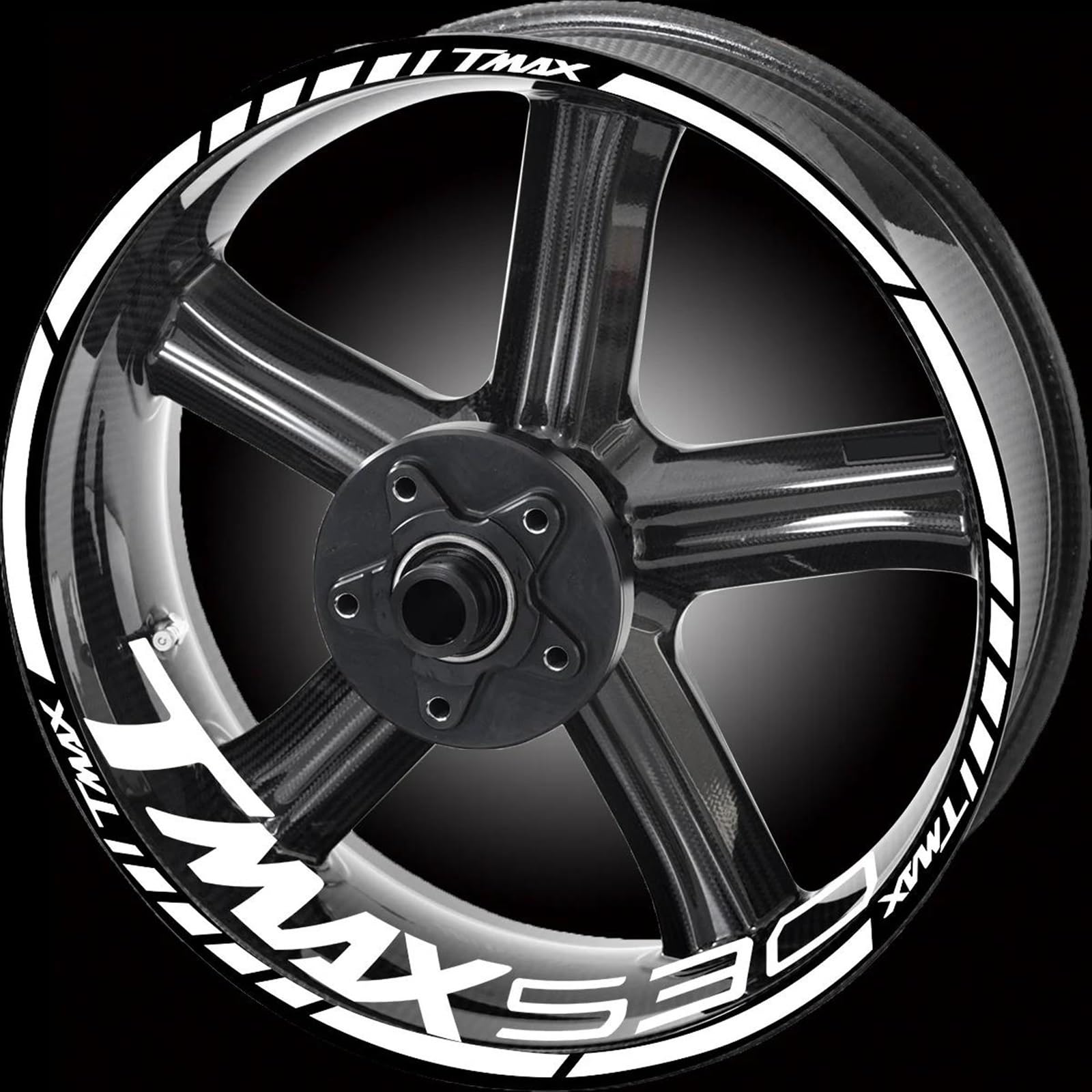 Stickers Motorcycle Reflective Rim Stripe Stickers Edge 1 Set for Tmax 530 500 560(Style 19)