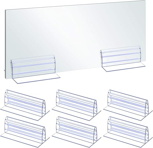 OIIKI 6 soportes autoadhesivos para estornudos, soporte de paneles acrílicos, para sujetar y alinear paneles de plexiglás y hojas acrílicas de 0,6 a