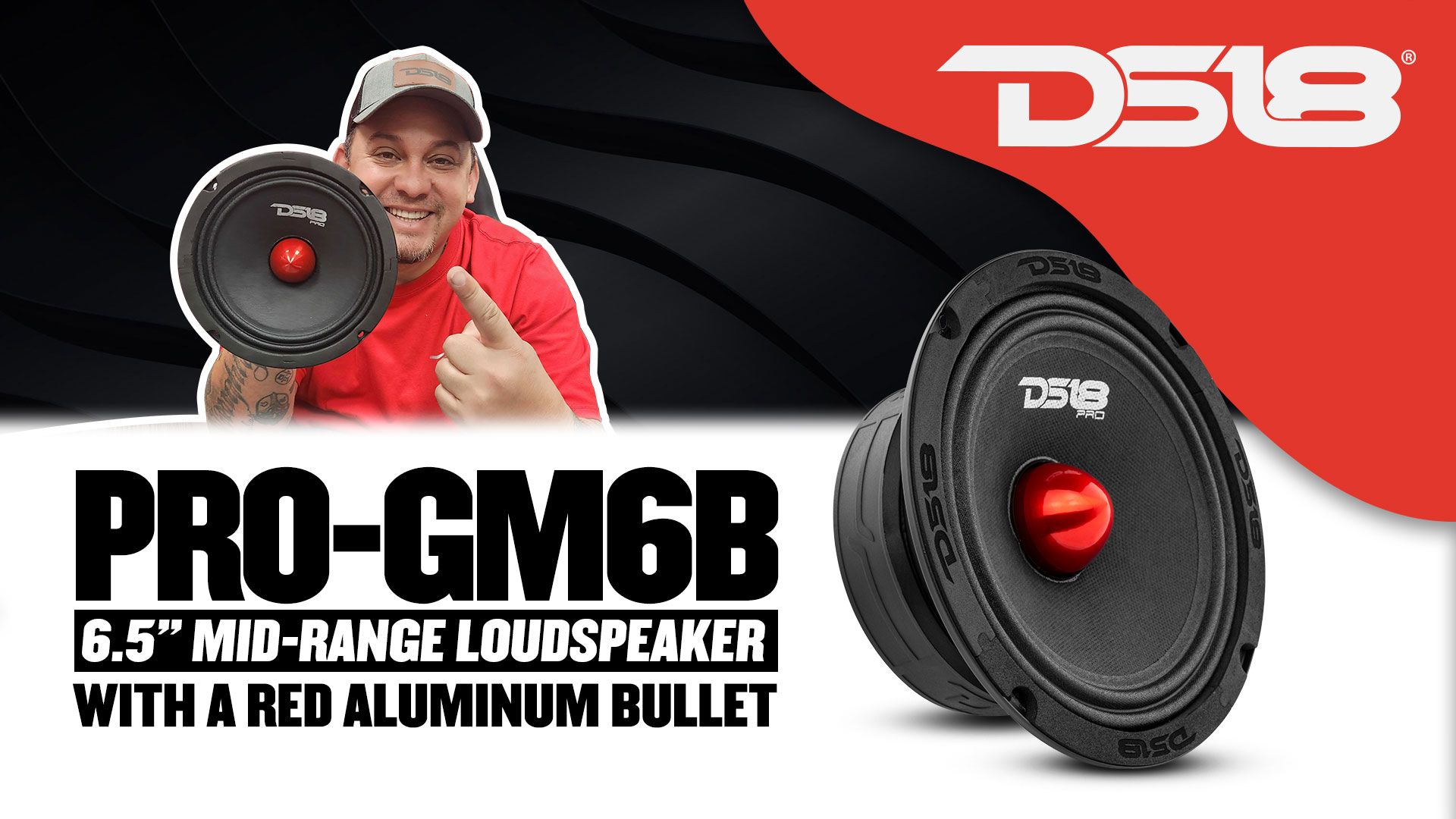 DS18 PRO-GM6B 6.5" Midrange Speaker – 480W Peak, 140W RMS, 8 Ohm – Bullet Loudspeaker – Refurbished