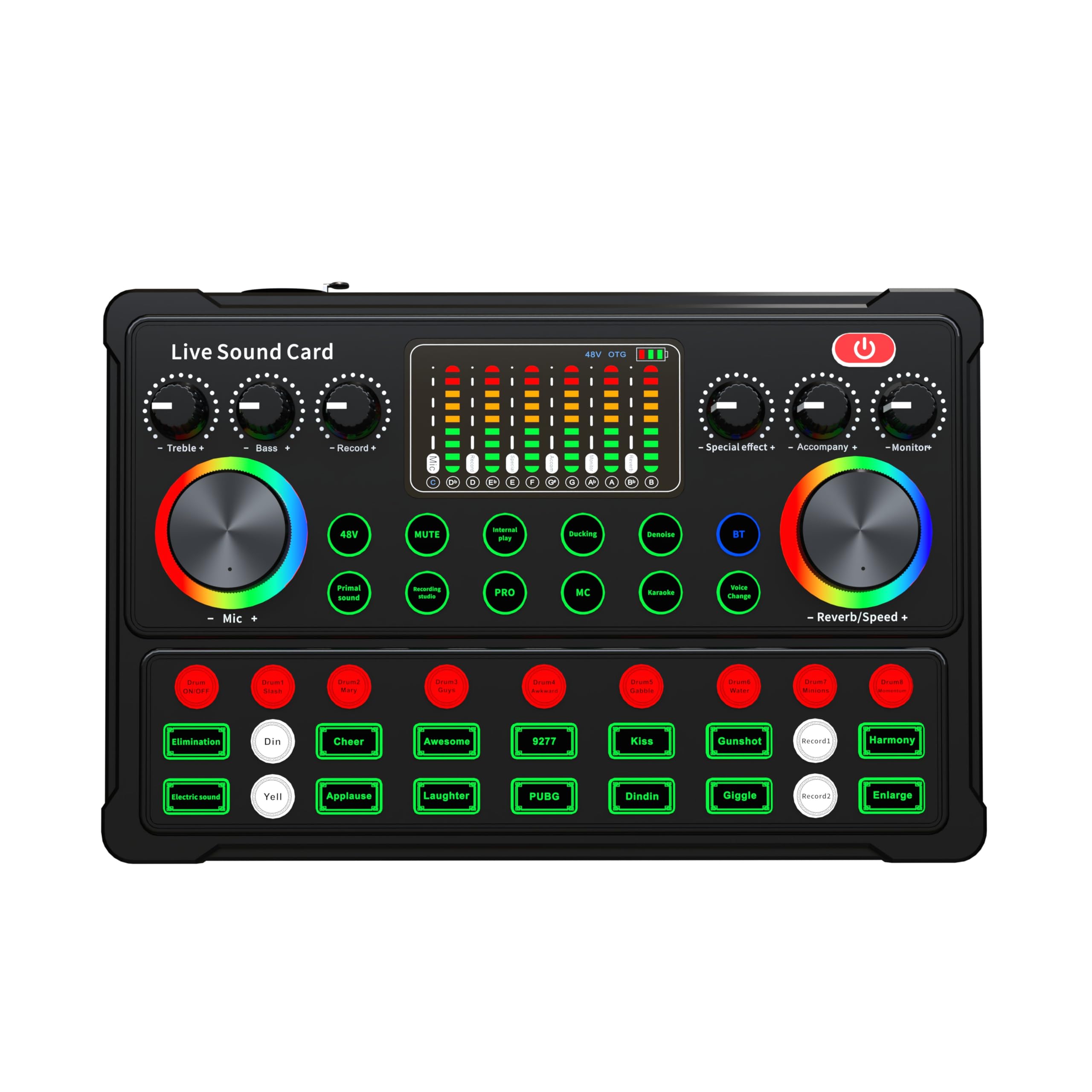 Mezclador de audio Juego de micrófono con tarjeta de sonido M3, tarjeta de sonido en vivo, interfaz de Audio de 48V, consola mezcladora de Audio, 2 uds.
