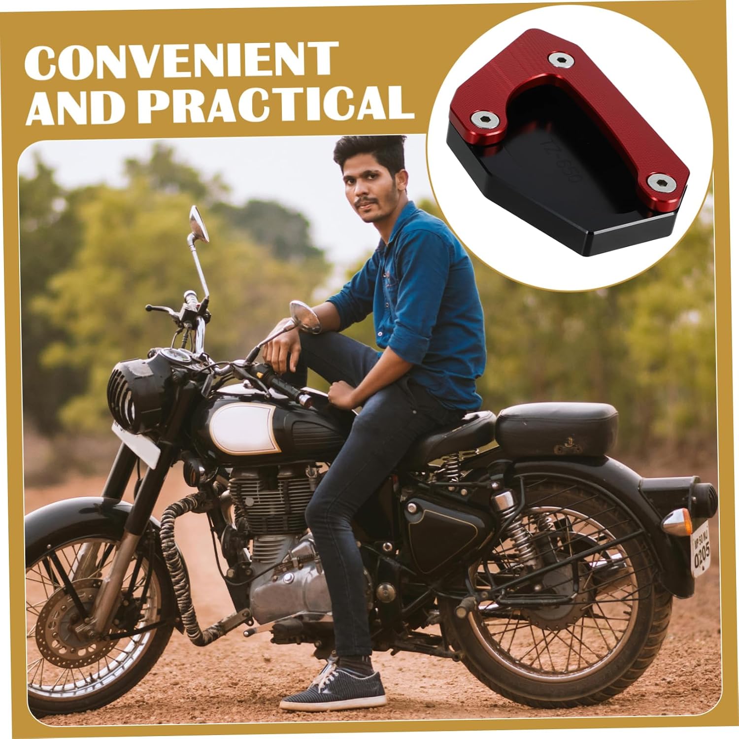 Motorcycle Kickstand Plate Side Stand Extension Pad for Kickstand Accessory to Protect Floors and Stability