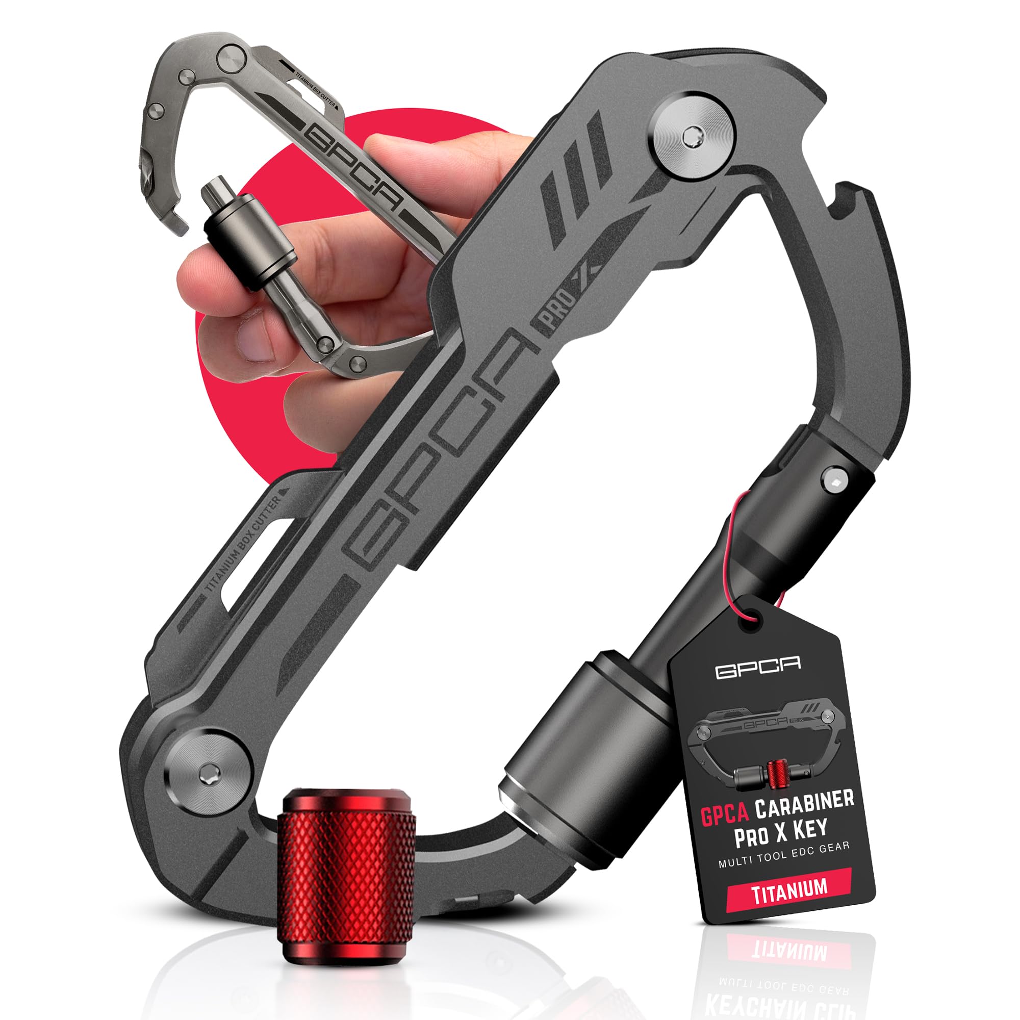 GPCA Multi-Tool Carabiner Clip D Ring Key Chain - Heavy Duty Key Clip for Keys, Small Carabiner Clip, Carabiner Heavy Duty, Keychain Clip, Keychain