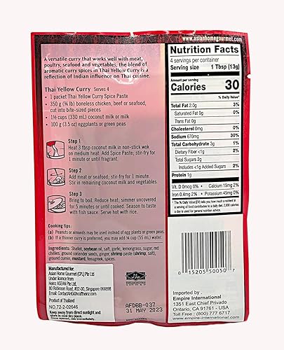 Miniatura 2 de Asian Home Gourmet Curry amarillo tailandés, 1.7 onzas