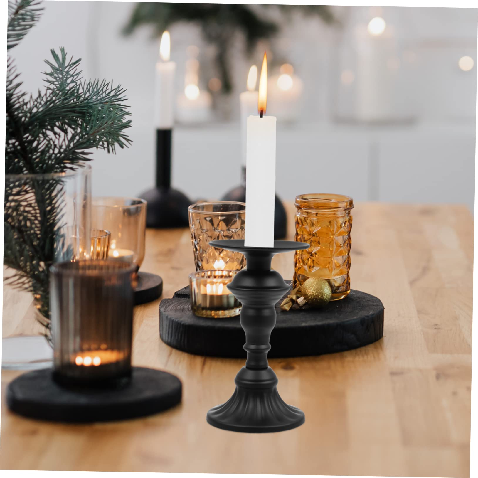 2piezas Portavelas De Hierro Artístico Base Estable Soporte Decorativo para Hogar y Eventos Estilo Simple y Elegante para Bodas y Celebraciones