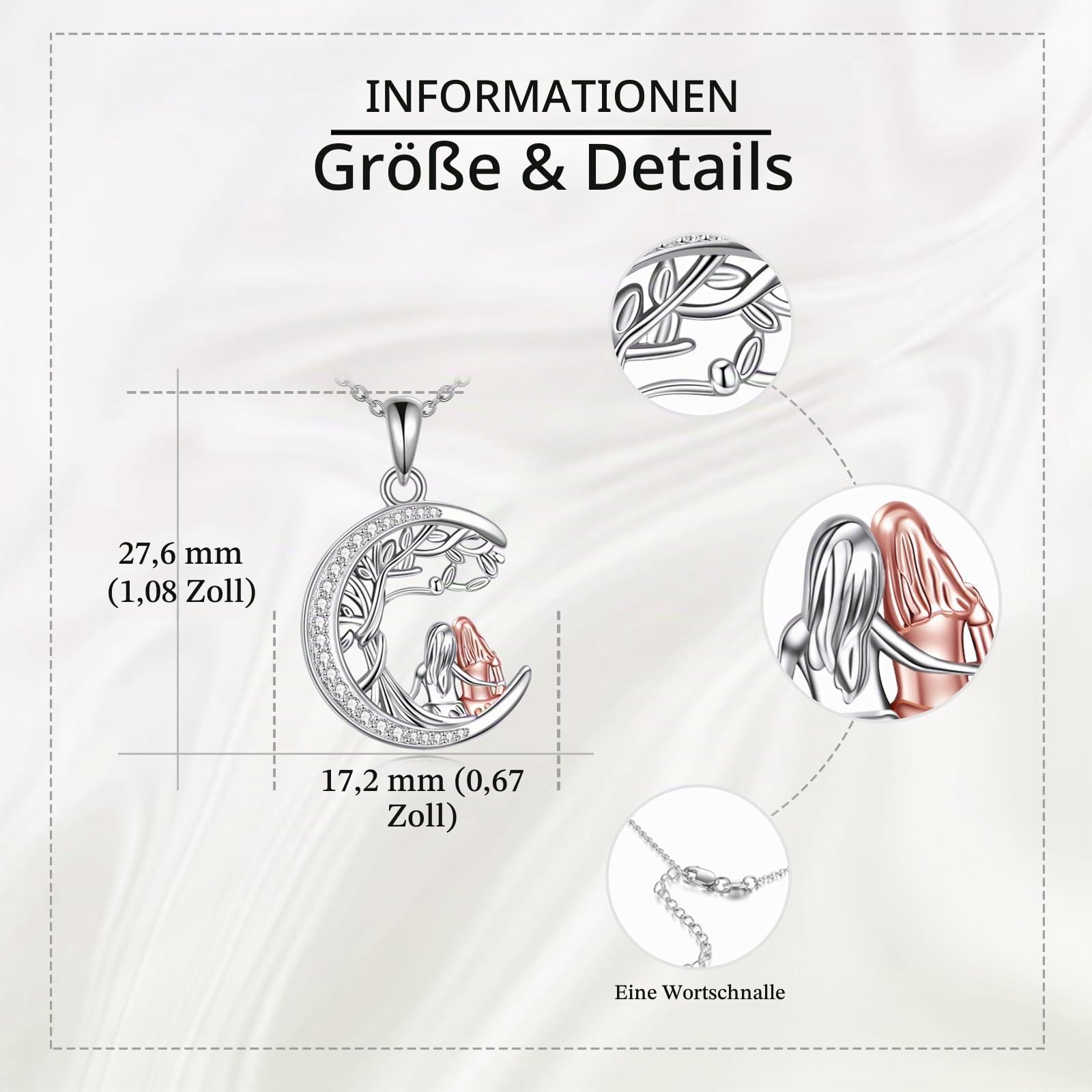 ONEFINITY Schwester Kette 925 Sterling Silber Schwester Halskette für 2 Schwestern - Geschenk von Schwester Schmuck