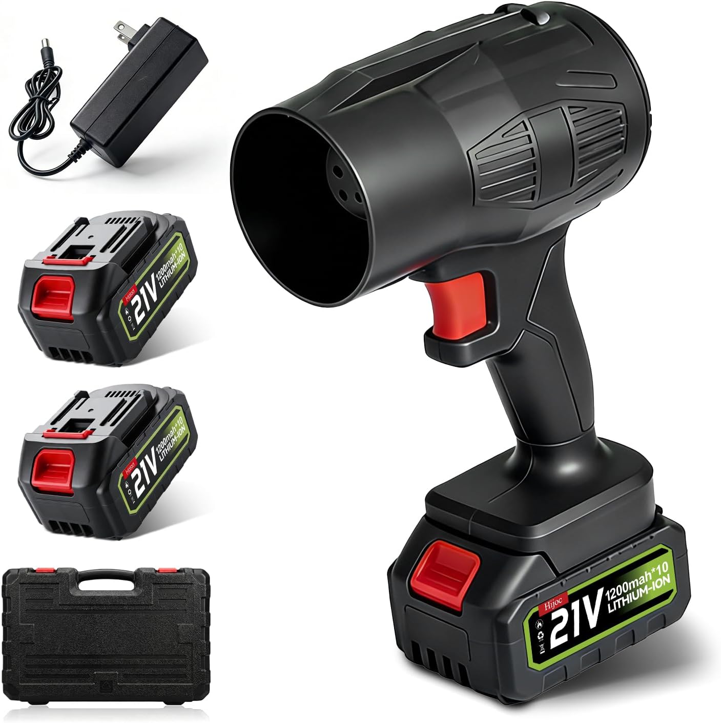 21V Cordless Leaf Blower with 2 Batteries & Charger,130000 RPM High Speed,Lightweight Portable Handheld Blower for Lawn Care,Patio Cleaning & Yard Maintenance,Black