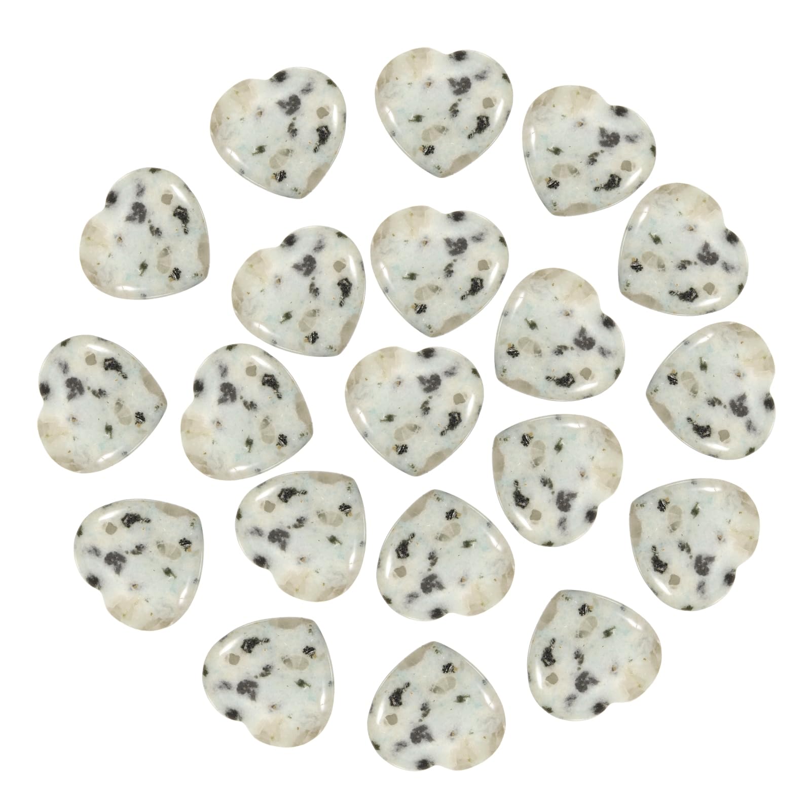 PATIKIL 20 Pcs Natural Heart Shaped Crystal Stone, 1 Inch Mini Polished Love Gemstone Crystal