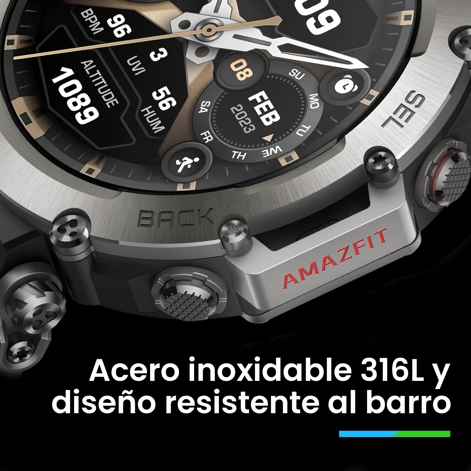 Amazfit T-Rex Ultra 47mm SmartWatch Reloj Deportivo Premium Multideporte con GPS Navegación en Tiempo Real Ejercicio de Fuerza 160+ Modos Deportivos Frecuencia cardíaca Monitoreo SpO2