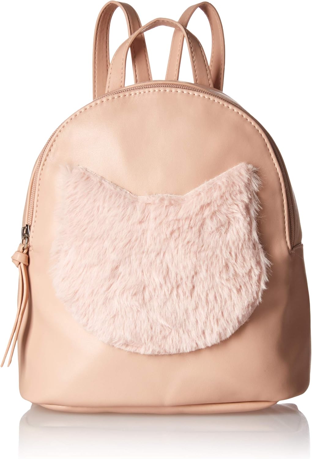 T-Shirt & Jeans Mini Plush Cat Face Back Pack, Blush, One Size