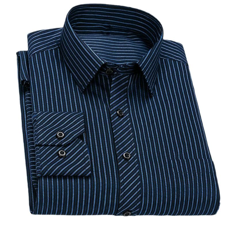 Chemise à manches longues pour homme vêtement rayé coupe ajustée XL