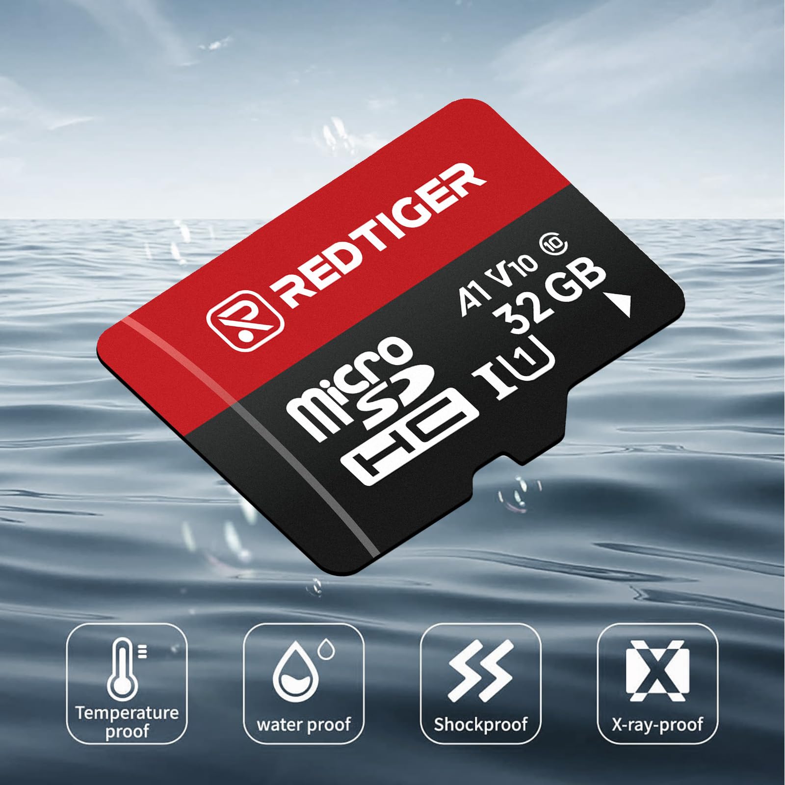 REDTIGER Scheda Micro SD ad alta Velocità da 256 GB con Adattatore, MicroSDXC UHS-I classe 10, U3, V30 A1, supporto per Dash Cam e Registrazione Video 4K
