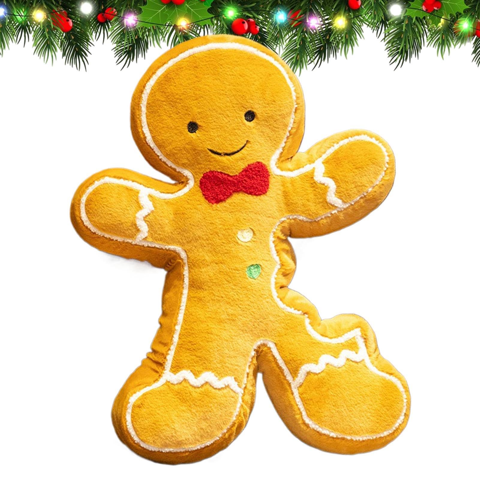 Coussin pain d'épice doux et mignon de 40 cm pour une décoration de fête élégante