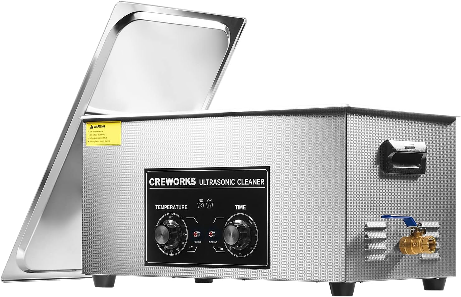 Ultrasonic Cleaner with Heater and Timer, 480W 22L Professional Ultrasonic Cleaning Machine, 5.8 gal Stainless Steel Cleaner with Knobs for Tool Jewelry Watch Glasses and More