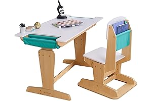 KidKraft Grow Together Desk & Chair Set Adjustable Natural