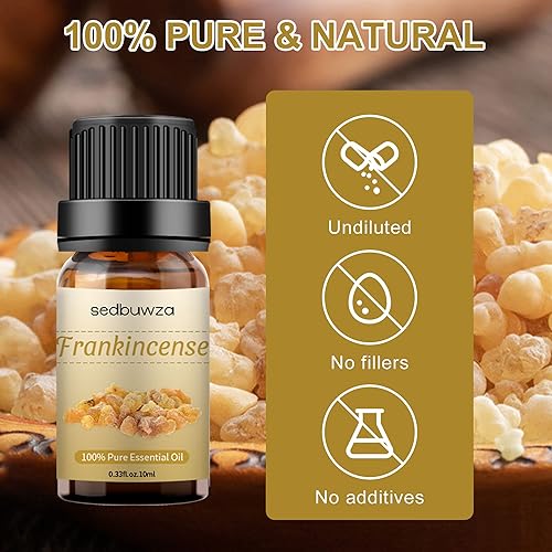 Miniatura 2 de Sedbuwza Juego de aceites esenciales de incienso de mirra, aceites aromáticos 100% puros, juego de regalo para difusor, masaje, jabón, fabricación