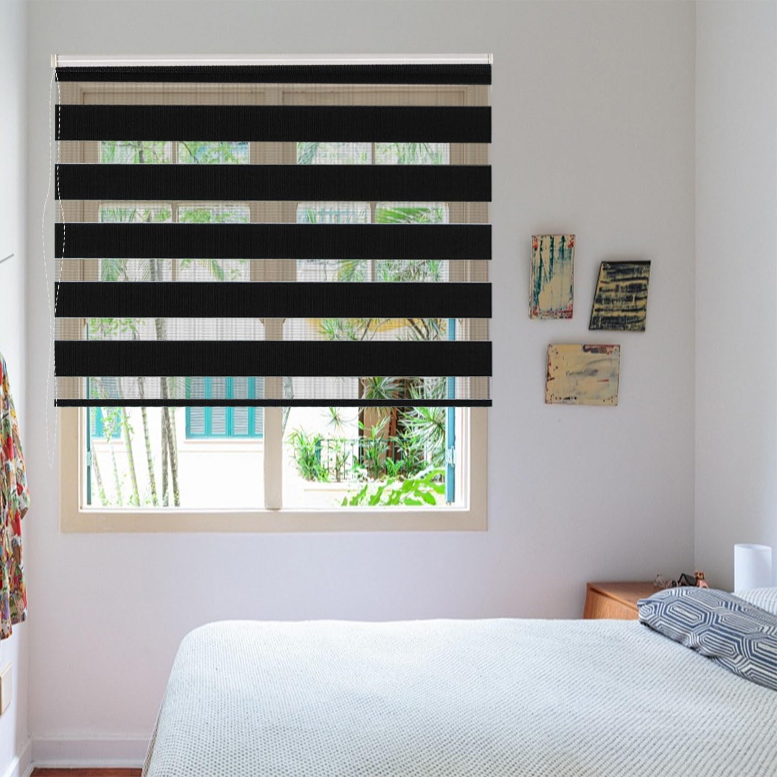Store Occultant Protection Solaire 70 x 340 cm Protection Solaire et Visuelle Store Obscurcissant Occultant Facile à Montage pour Chambre Bébé Chambre Grenier Bureau, Noir