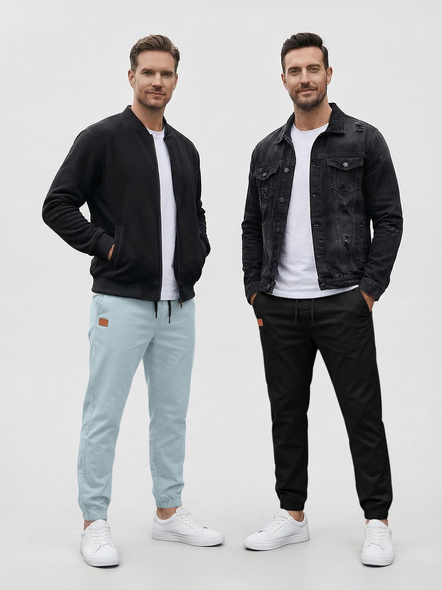 JMIERR Pantaloni da Lavoro Uomo Casual Cotone Pantaloni Jogging Pantaloni Sportivi con Elastico in Vita con Tasche Laterali Sport all'aperto Slim Fit