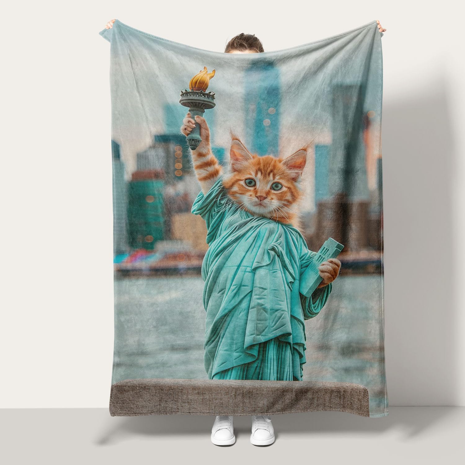 Plaid doux chaton mignon, couverture réconfortante en flanelle pour toute la famille