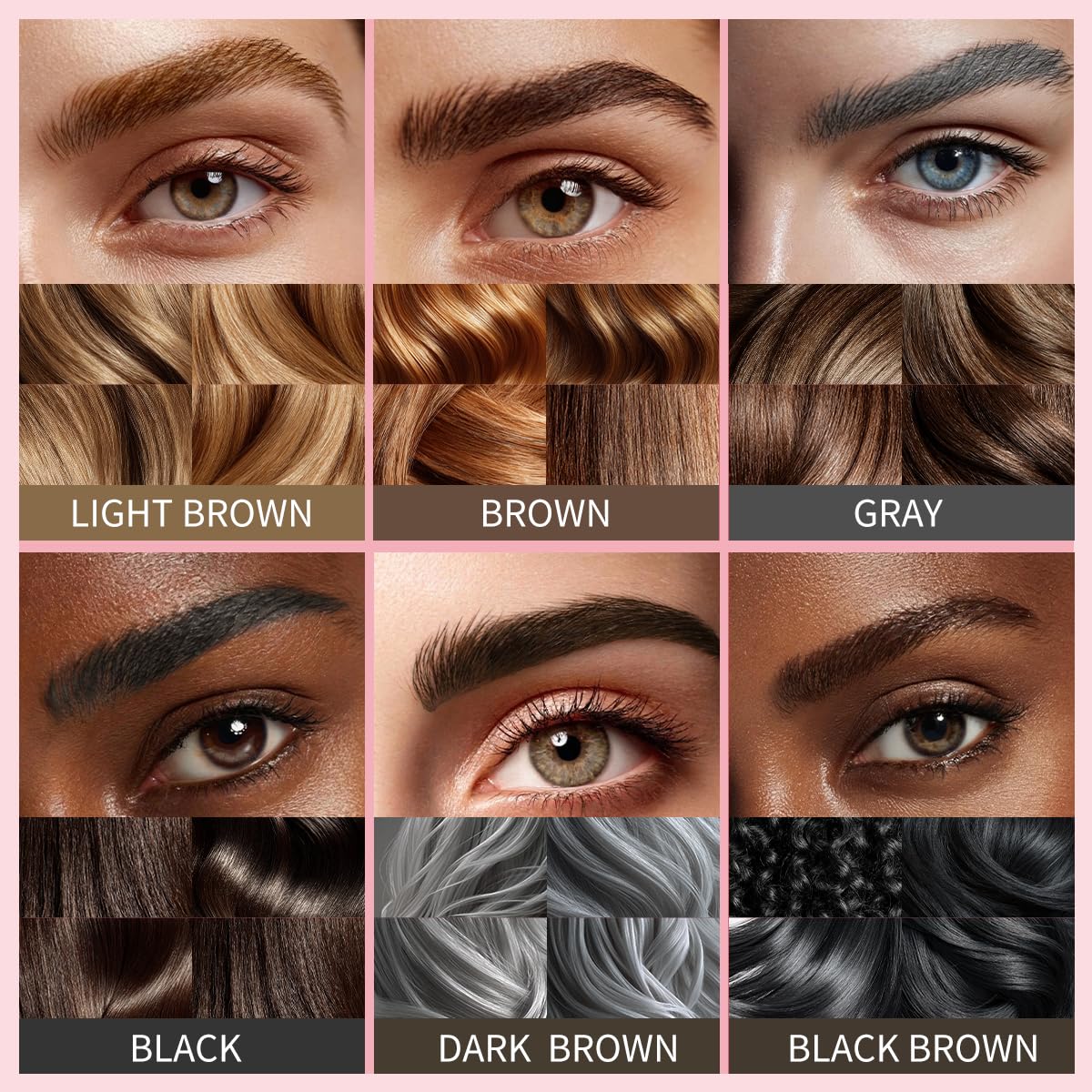 QIC Penna Sopracciglia, Effetto Pelo Matita Sopracciglia Impermeabile & No Transfer, Lunga Durata Up to 12H Matita Sopracciglia Microblading, Cruelty-Free (06 Black Brown)