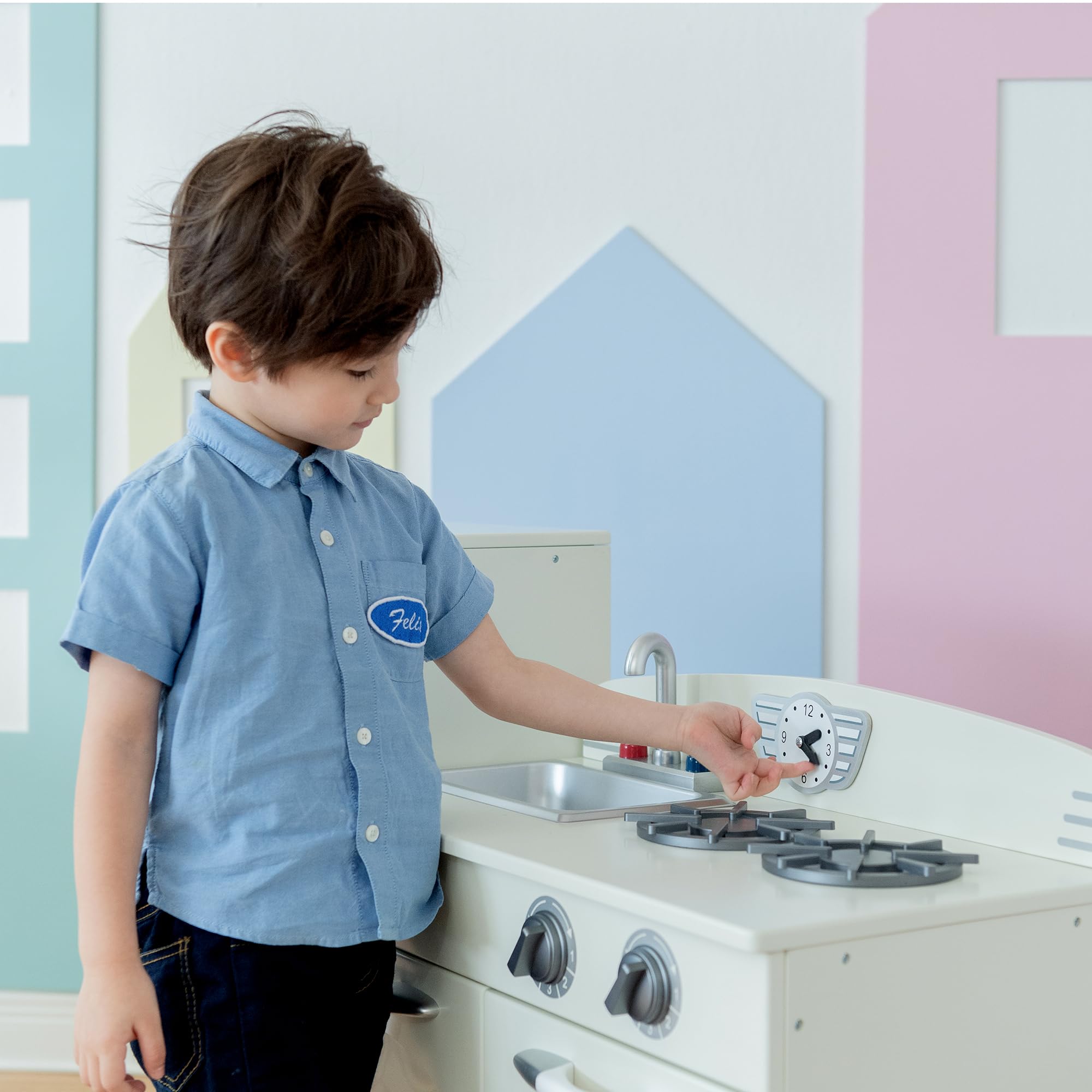 Bianca Cucina per Bambini Legno Gioco Giocattolo Imitazione TeamsonKidsTD-11413W