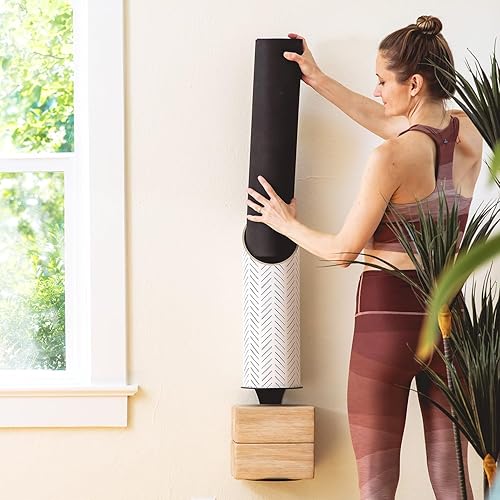 Miniatura 4 de Mache Homi - Tubo de almacenamiento para esterilla de yoga de diseño ecológico para tu espacio de cuidado personal, hecho de materiales reciclados y