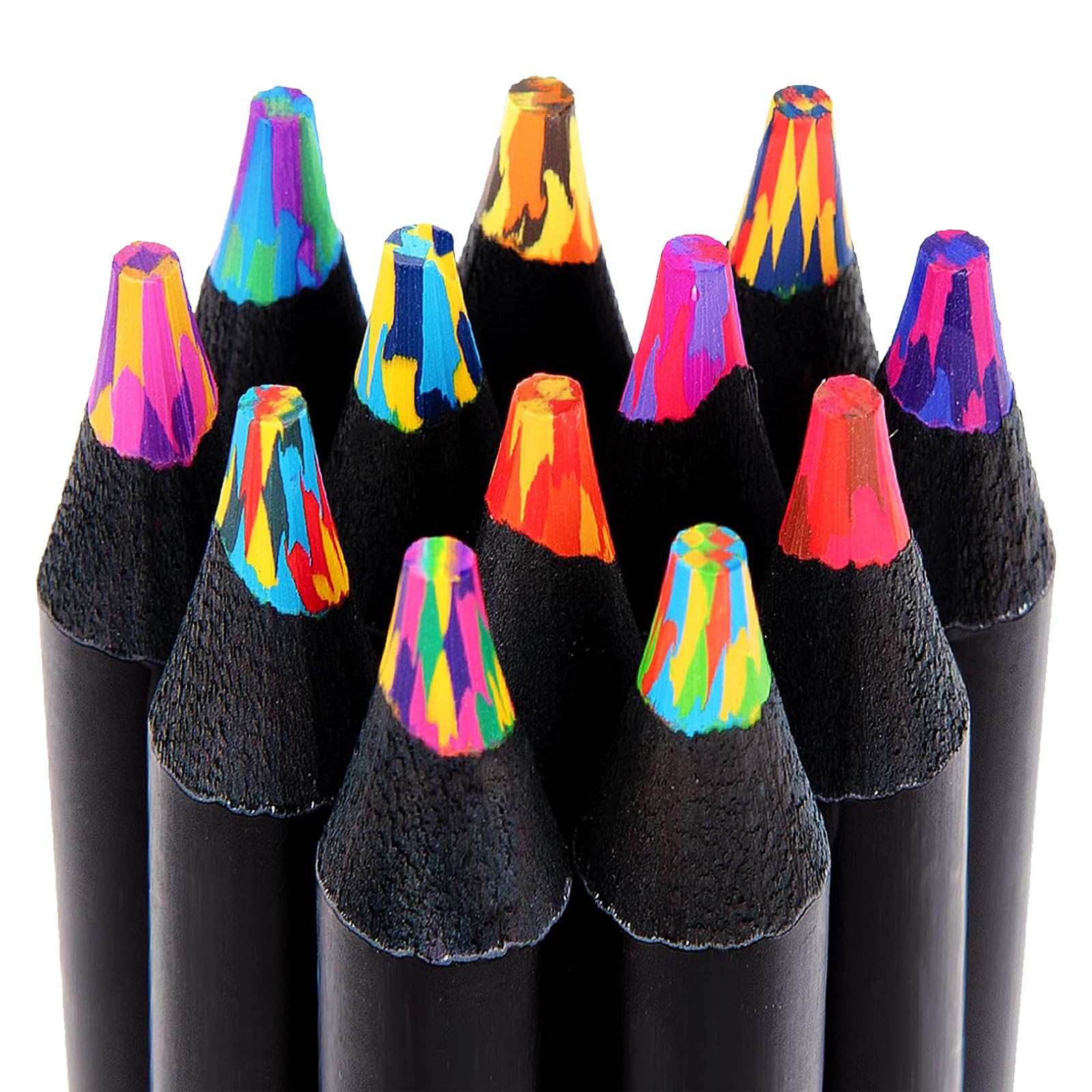Surcotto Regenbogenstift 12PCS,Buntstifte Stifte für Zeichnen,Mehrfarbiger Buntstifte für Zeichnen,Färben