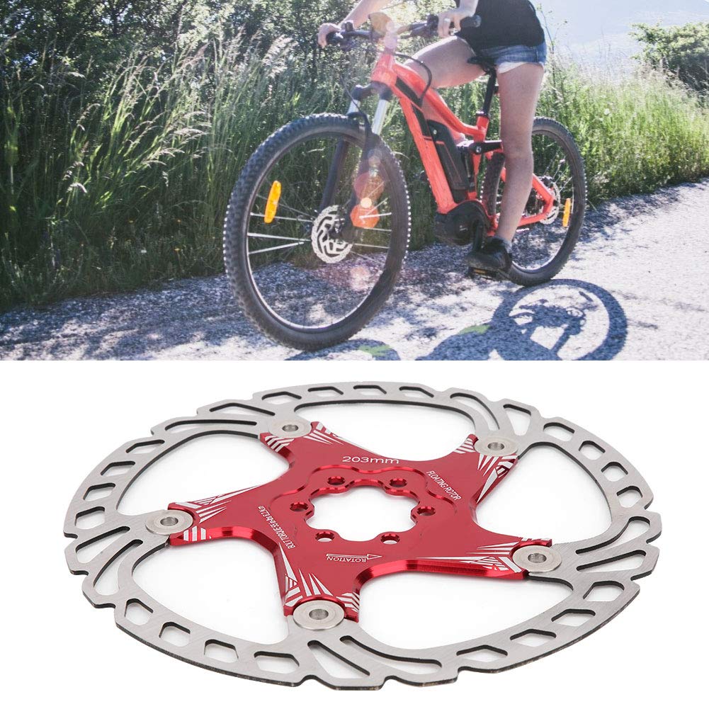 Hochwertiges Metall-Mountainbike-Fahrrad, 203 mm, Fünf-Nagel-Scheibenbremse, Scheibe, Bremsbelag (Rot)