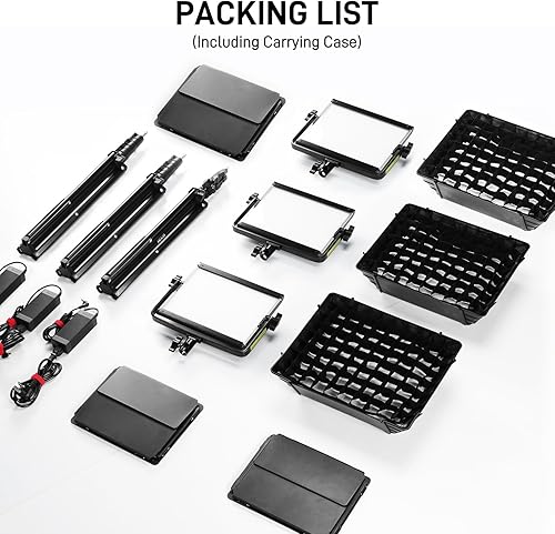 Miniatura 14 de GVM - Kit de luz LED RGB para video, iluminación de fotografía regulable con control de aplicación, 680RS 50W, 3 paquetes de luz LED para YouTube