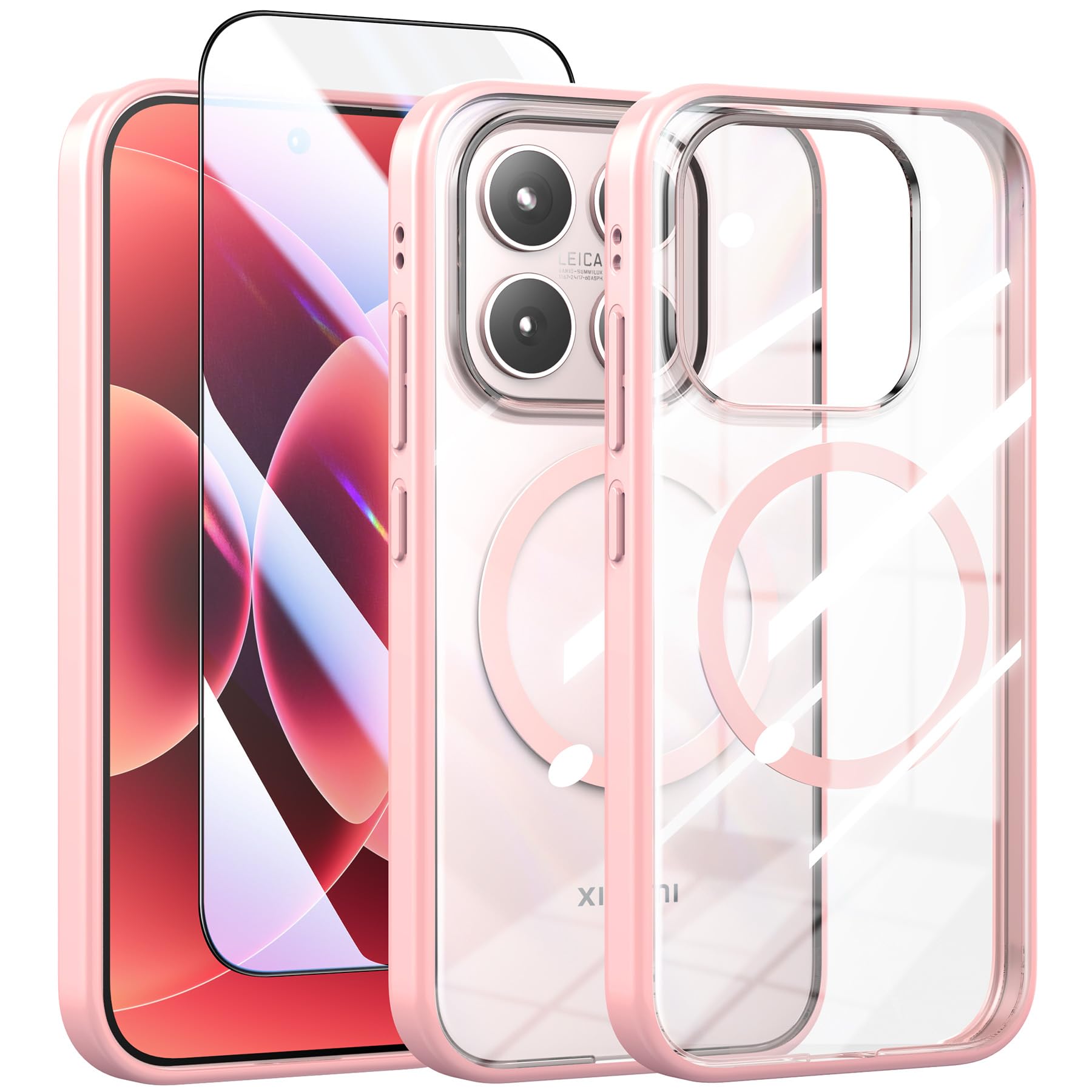 Eastcoo Magnetic Phone Case for Xiaomi 17, Compatible with MagSafe, Matte Clear PC Back + TPU Bumper Shockproof Protective Case Hard Anti-Yellowing for Xiaomi 17