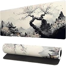 Extended Gaming Mouse Pad, Large Gaming Mouse Waterproof with Stitched Edges, Non-Slip Desktop Pad for Home and Office, Level Up Your 31.5x11.8 Inch... wash Painting