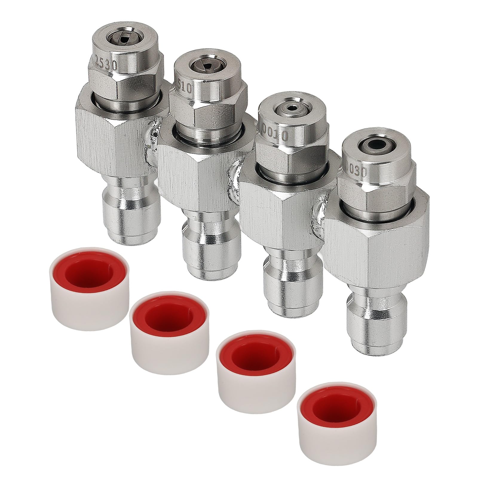 maXpeedingrods 1/4" Pressure Washer Nozzle with 4 Way Tip Holder Stainless Steel Soft Wash Nozzle kit Quick Connect 4000 PSI for Pressure Washing