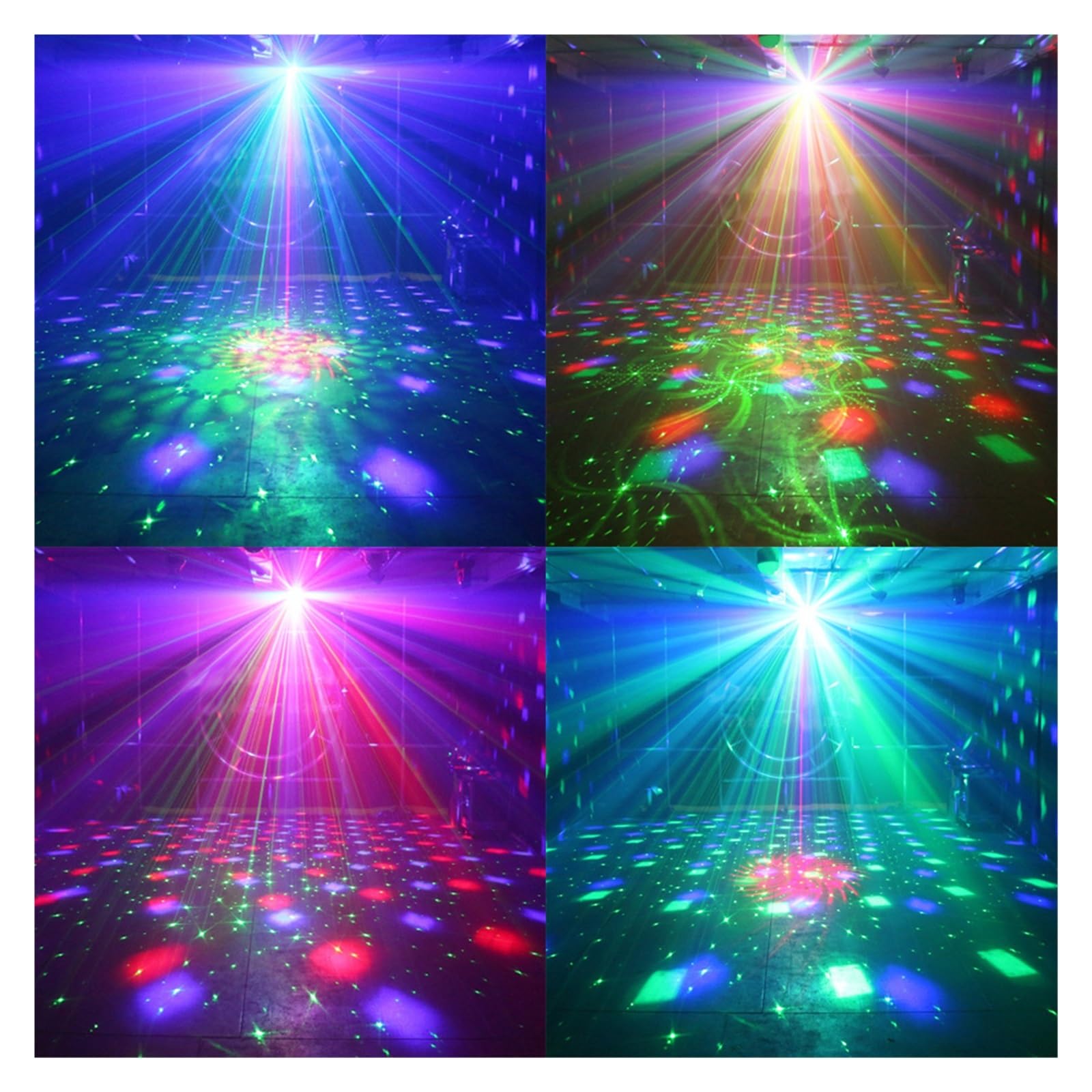 Lampada da tavolo ballo a LED a tre fori con telecomando discoteca DJ Party Multi Pattern for matrimoni KTV Club Effect Lamp Per feste e club(White)