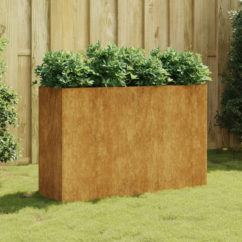 BaraSh Jardinera Acero corten 120x40x80 cm Jardineras Grandes Huerto Urbano Exterior