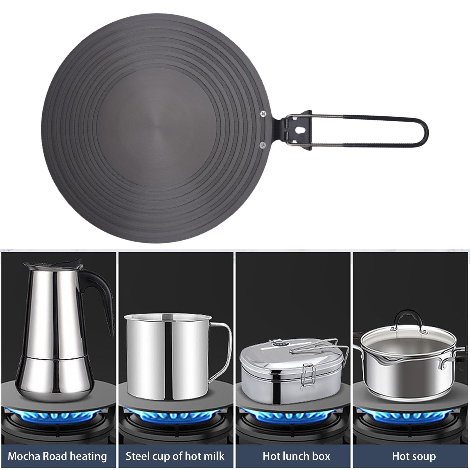 Práctica estufa de gas, placa de conducto de calor, aluminio, diseño redondo, difusor de calor grueso de 6 mm para cocinas domésticas