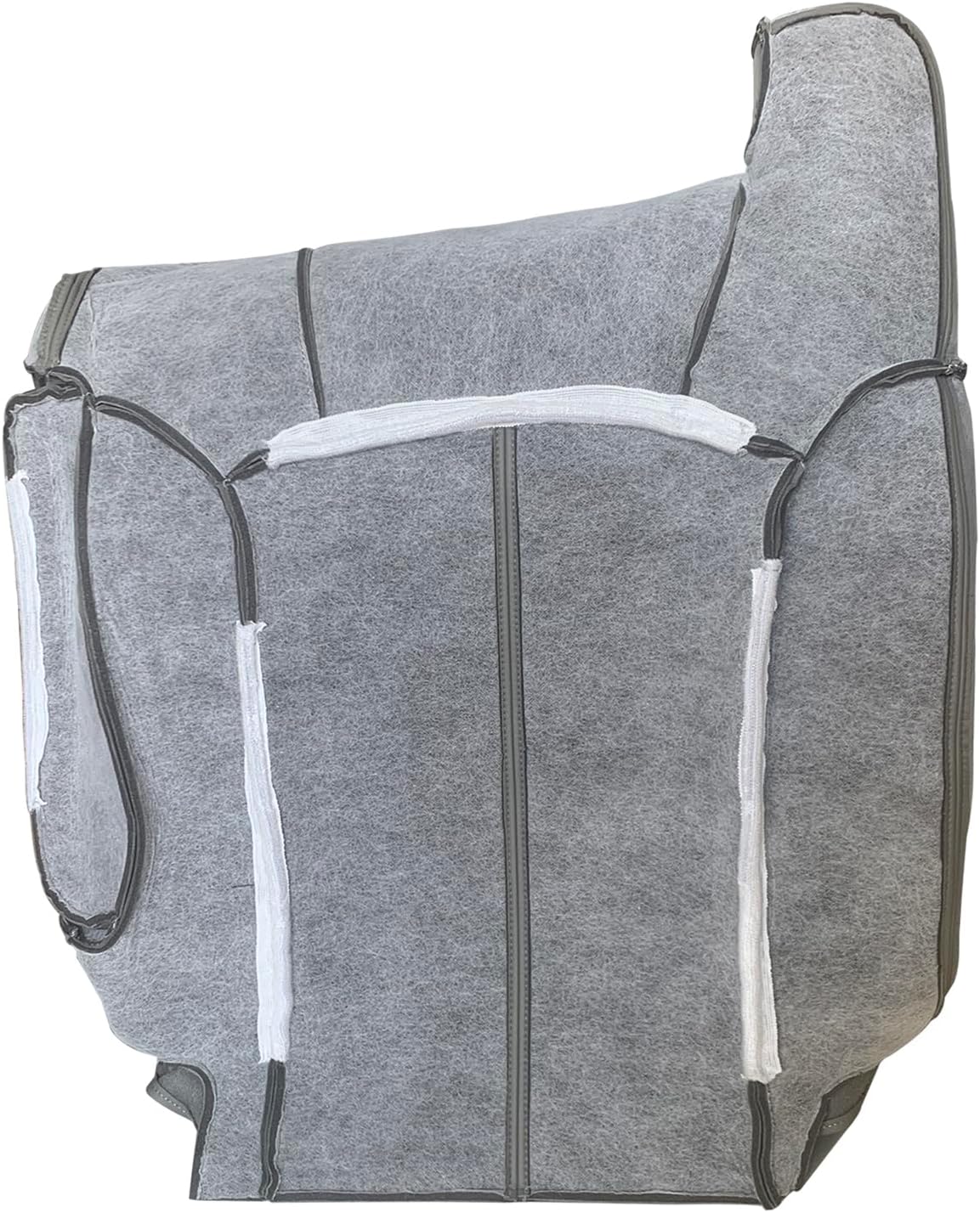 Driver and Passenger Bottom Seat Cover and Top Lean Back Seat Cover Compatible with Chevy Silverado & GMC Sierra 2001-02 with Trim Code 922&122 Replacement Front Seat Armrest Cover, Gray