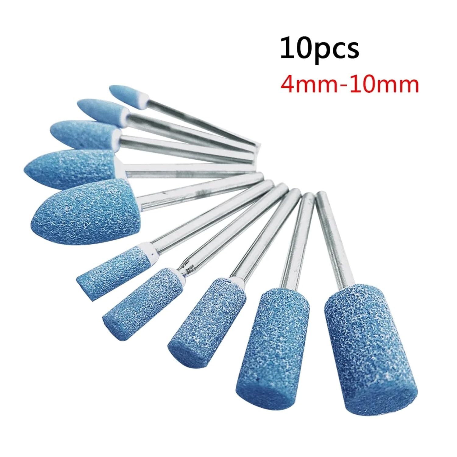 10pcs Polishing Head Wheel Head Abrasive Mounted for Rotary Power Tools Electric Grinding Stone Wheel Accessories(Blue)
