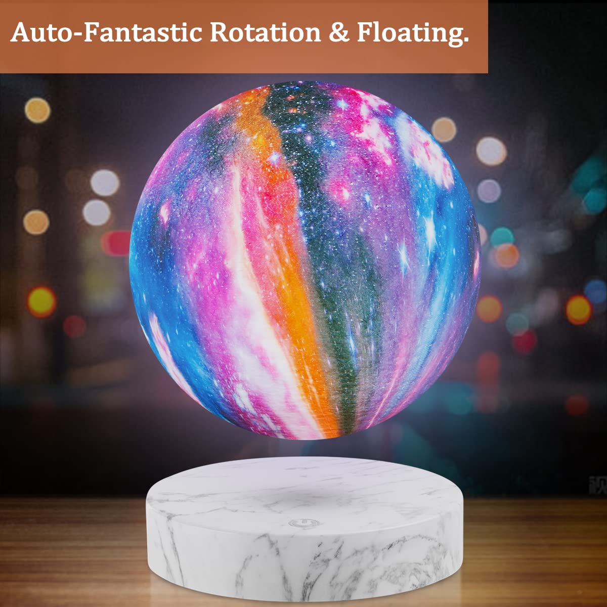 UVEHAS Lampada Luna Galleggiante - Levitazione Galassia Luna Luce Telecomando 16 Colori LED Levitazione Magnetica Filatura 3D Stampa Lunare Luci Notturne Scrivania Lampada Decorativa regali creativi