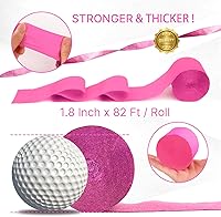 Vista 6 de PartyWoo Serpentinas de papel crepé rosa, 6 unidades, 492 pies, paquete de serpentinas de papel crepé claro pastel rosa intenso para cumpleaños