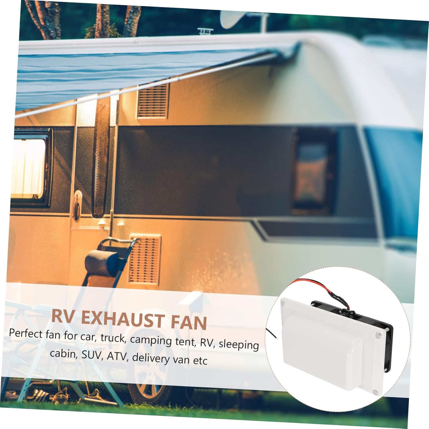 OUNONA 3pcs Rv Van Motorhome Side Exhaust Ventilation Fan Quiet for Cooling and Air Circulation Trailers and Campers