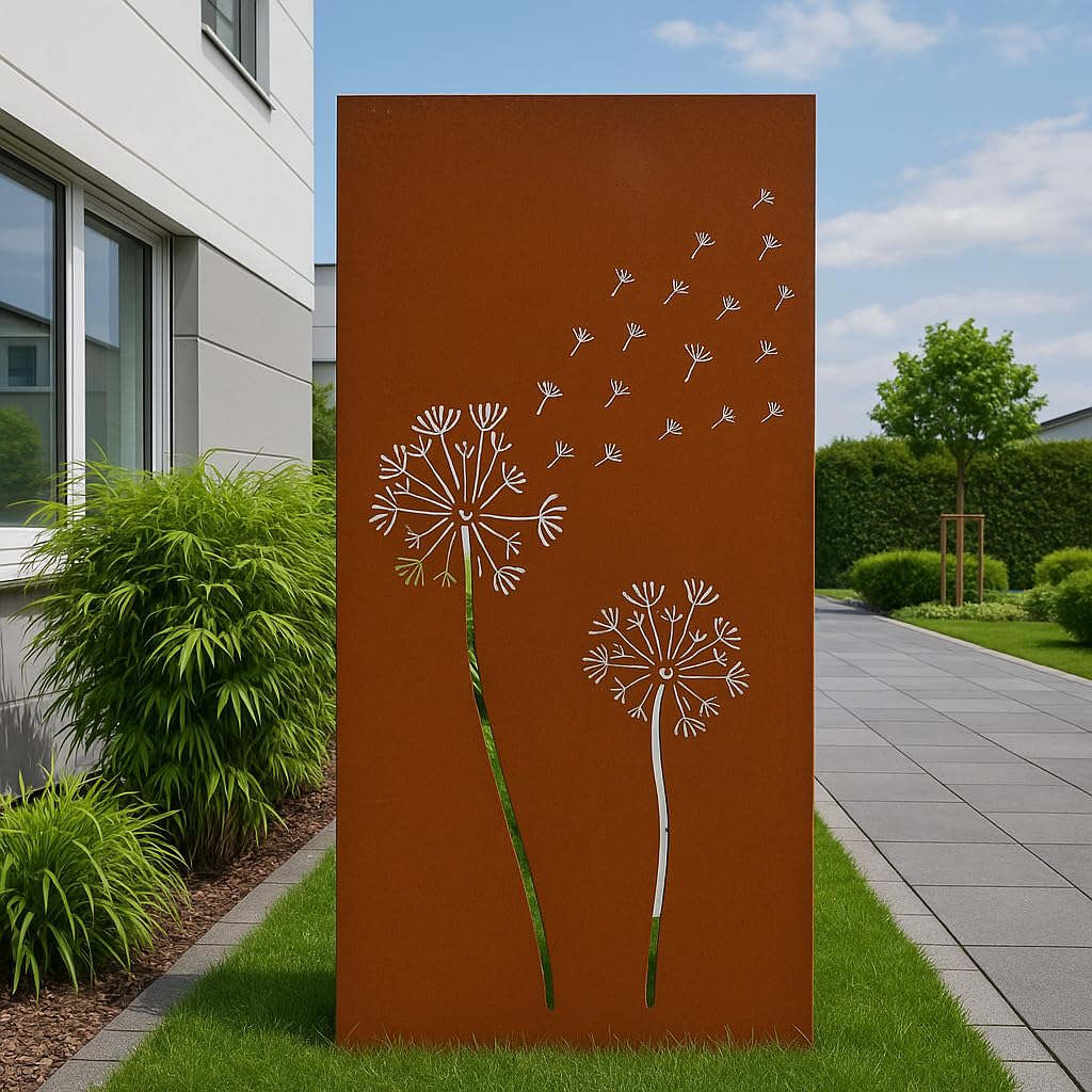 Edelrost Sichtschutz Garten Sichtschutz aus Metall 1mm Rost Gartenzaun Gartendeko rost Sichtschutzwand (032096-2: B75*H150cm)