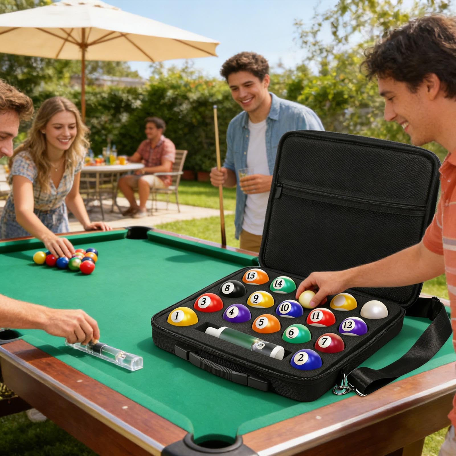 Generisch Billard-Koffer - Organizer Tasche Mit Griff - Aufbewahrungsbox Für Billard-Kugeln Auf Reisen,Für Training Vereine Turniere Reisen Spielzimmer Sportbar Enthusiasten Männer Frauen