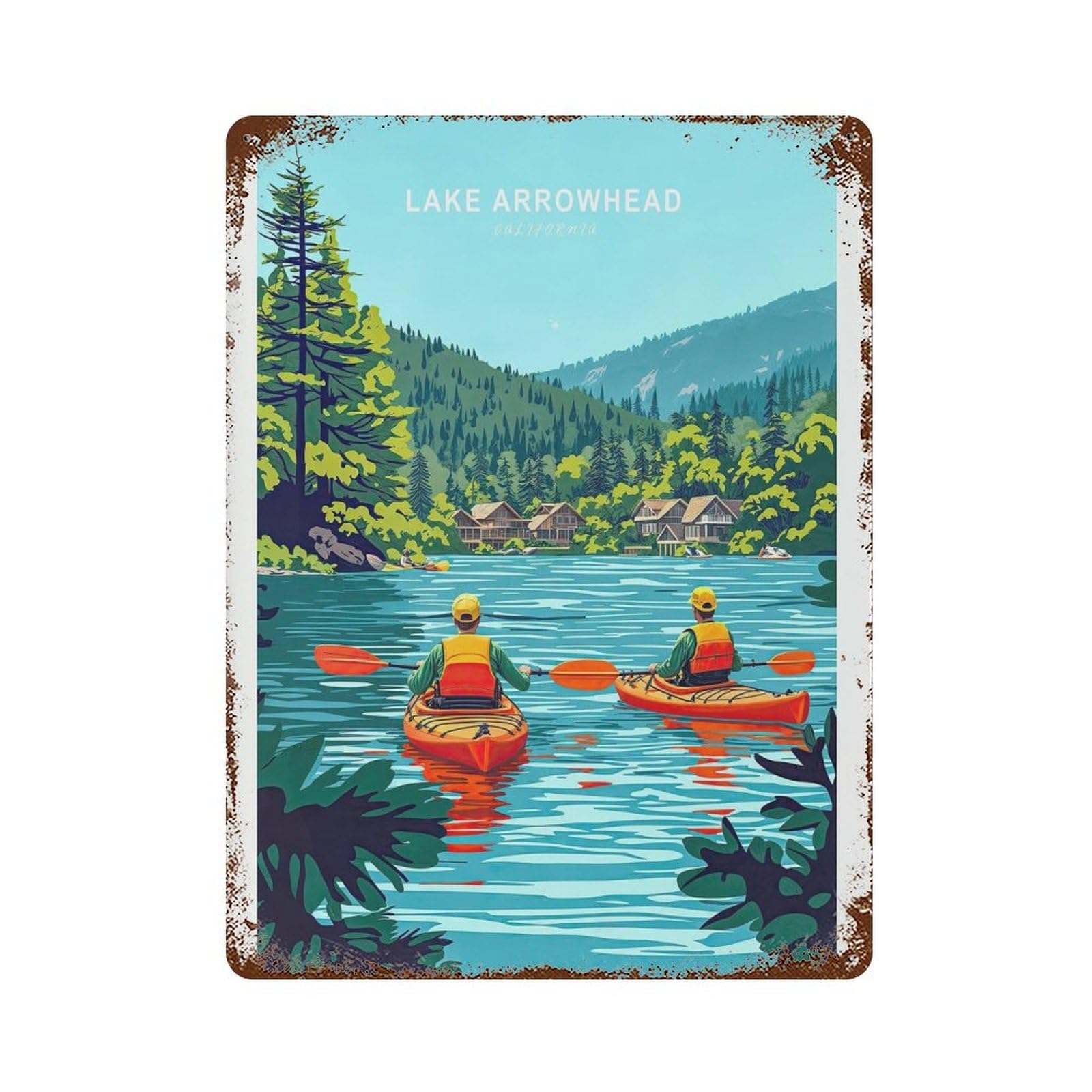xiaoxiaoshen Lake Arrowhead Travel California Wedding Gifts Wall Decor Art Metal Tin Poster Modern Home Decor Art Home Bar Shop Decorations Vintage Sign 40x30cm